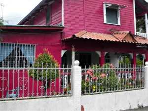 Bright pink house located in the Carmen Neighborhood