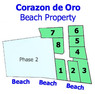 Live At The Beach In The Heart of Gold Site Plan of 8 beach properties in Puerto Armuelles Panama